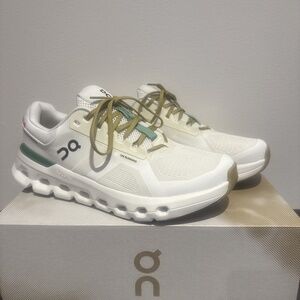 MEN’S On CLOUDRUNNER 2 White/Green Running Shoes Cloud NEW in Box!